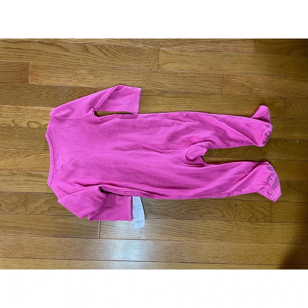 Carters Baby Girl 9M Pink‎ Ribbed 2-Way Zipper Footed Pajamas Sleep Play NWT